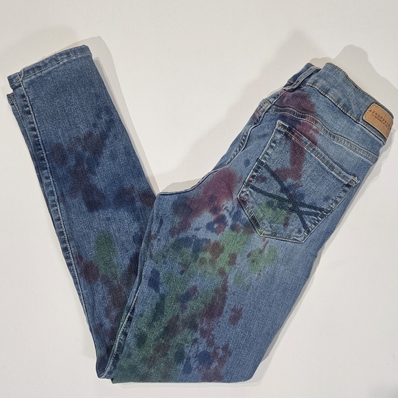Aeropostale Womens Jeggings 6R Tie-Dye Skinny Low Rise Retro Inspired Casual - Picture 3 of 11